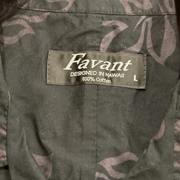 Favant Hawaiian Aloha Shirt Woody Car Palm Tree Beach Print | Black | Size Large - Picture 3 of 4